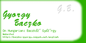 gyorgy baczko business card